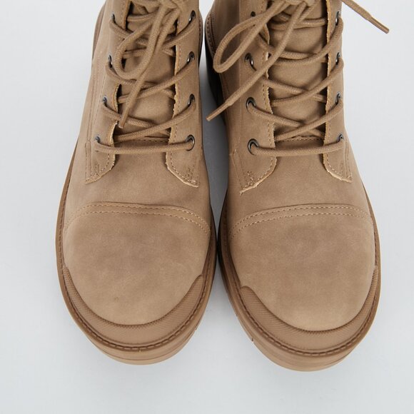 MIA Elora Leather Combat Lace Up Bootie in Tan Women's Size 11 NWT - Picture 2 of 9